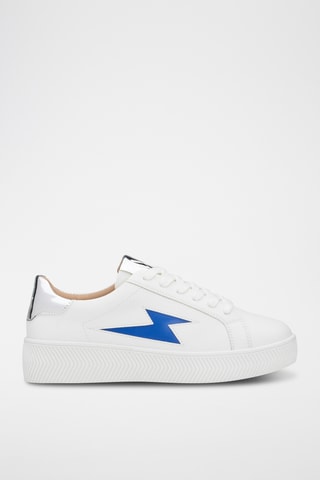 Platform Sneakers Liz - Wit en Blauw