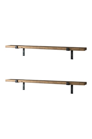 2 estantes murales - Natural y negro