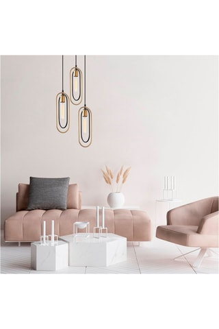 Lámpara de techo Cerco - Negro y dorado