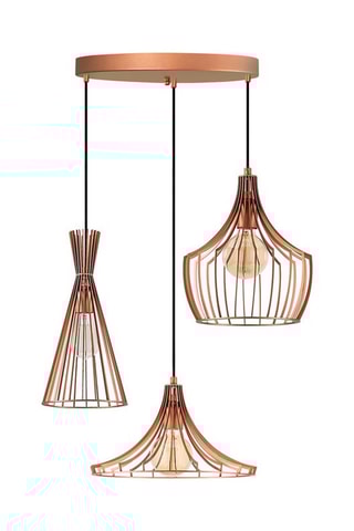 Lámpara de techo Mezopotamya - Cobrizo y negro - 3 x 40 W