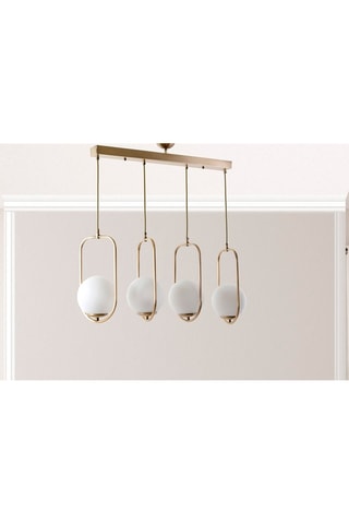 Lámpara de techo Ahu - Dorado y blanco