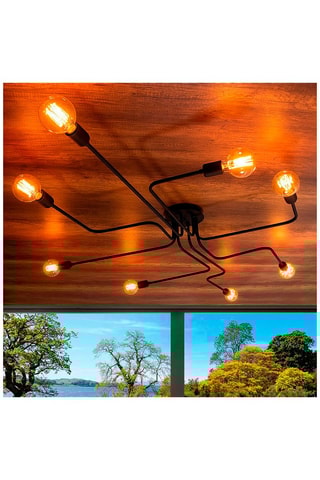 Plafonnier Truva - Noir - 8 x 100 W