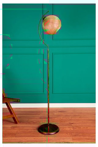 Lámpara de pie Povimento - Dorado y natural