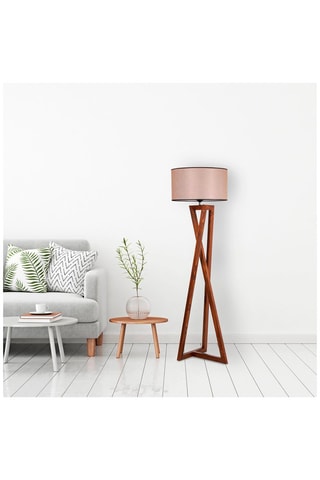 Lampadaire 8278-3 - Imitation noyer et marron - 60 W