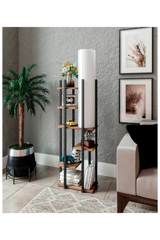 Lampadaire avec étagères Vogue SRC - Marron - 45-60 W