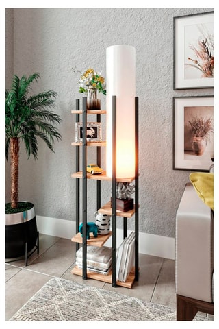 Lampadaire avec étagères Vogue SRC - Marron - 45-60 W