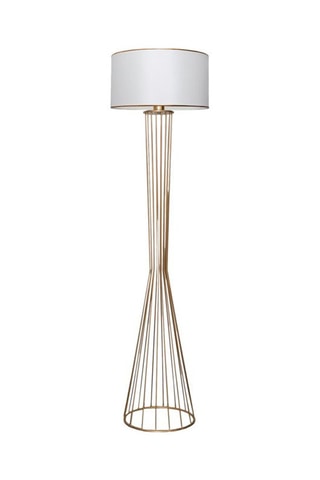 Lampadaire Ayd - Blanc et doré - 60 W