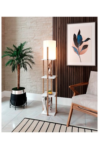 Lampadaire Nora - Naturel et blanc - 45-60 W