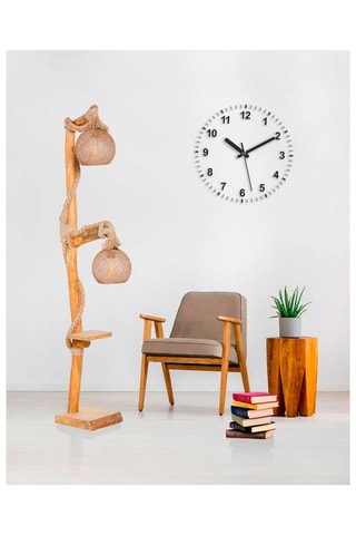 Lampadaire en bois Arboretum - Naturel - 45-60 W