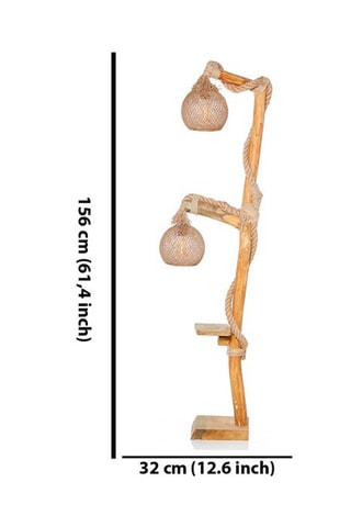 Lampadaire en bois Arboretum - Naturel - 45-60 W