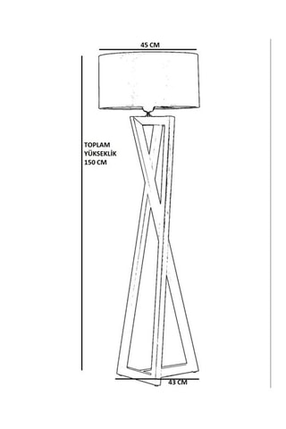 Lampadaire Yildo - Noir et cuivré - 60 W