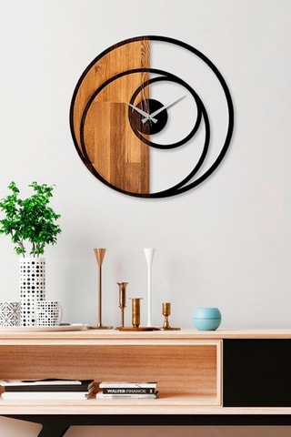 Reloj - Negro y natural - 56 x 3 x 56 cm