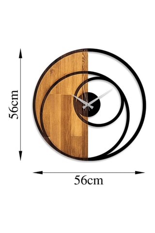 Reloj - Negro y natural - 56 x 3 x 56 cm