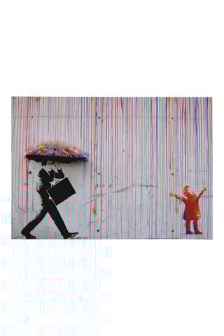 Cuadro "Caminar bajo la lluvia" Banksy - 50 x 70 cm