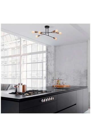 Lámpara de techo Fleur - Negro y dorado