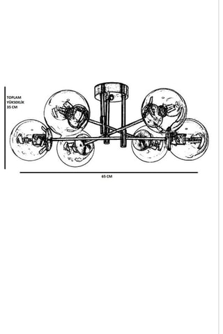 Lámpara de techo Dolunay - Negro y dorado