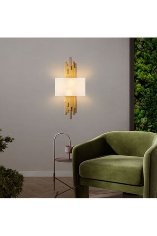 Aplique mural Axis - Dorado y blanco - 2 x 40 W