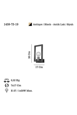 Aplique mural de madera Era - Natural y negro - 20 W