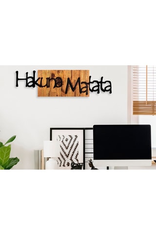 Adorno mural - 108 x 30 cm - Natural y negro