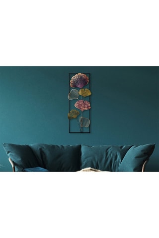 Adorno mural Fig - 32 x 90 cm - Violeta y verde