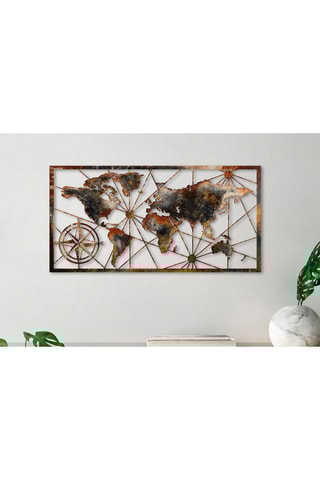 Adorno mural World Map Large - 120 x 60 cm - Marrón