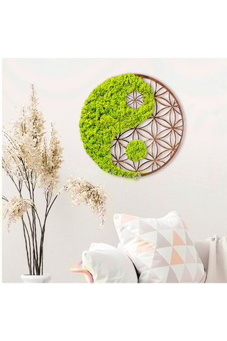Adorno mural - 44 x 44 cm - Verde y natural