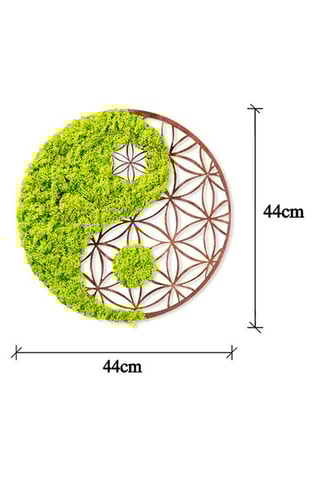Adorno mural - 44 x 44 cm - Verde y natural