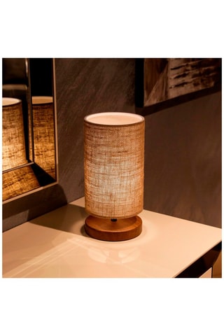 Lámpara de sobremesa AYD-2846 - Beige e imitación madera