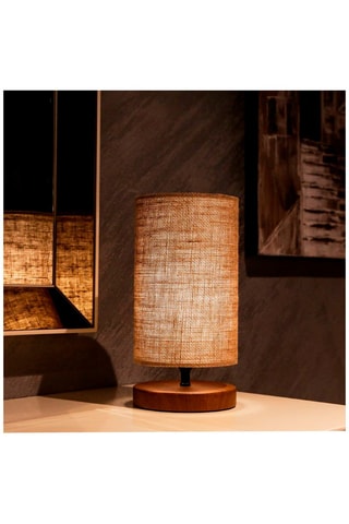 Lámpara de sobremesa AYD-2846 - Beige e imitación madera