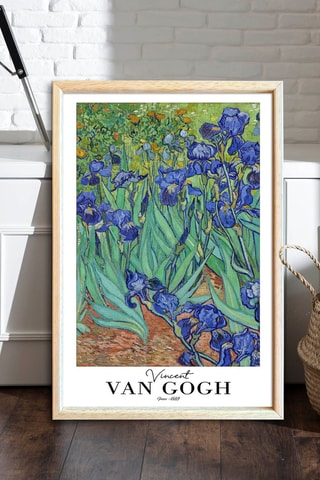Cuadro de madera maciza "Iris" de Van Gogh - 42 x 62 cm