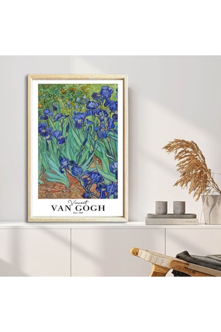 Cuadro de madera maciza "Iris" de Van Gogh - 42 x 62 cm