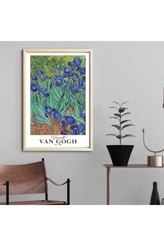 Cuadro de madera maciza "Iris" de Van Gogh - 42 x 62 cm