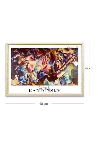 Cuadro de madera maciza "Composición VI" de Kandinsky - 42 x 62 cm