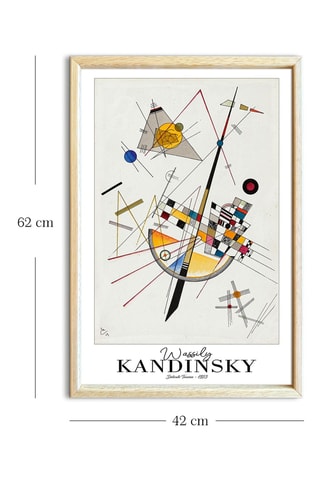 Cuadro de madera maciza "Tensión Suave" de Kandinsky - 42 x 62 cm