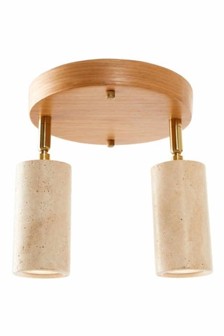 Plafón Nur B de madera - Beige - 2 x 30 W