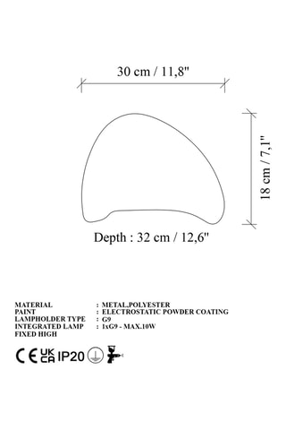 Aplique mural Lore-M-Nua - Blanco - 8 W