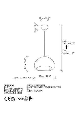 Lámpara de techo Loval - Blanco - 40 W