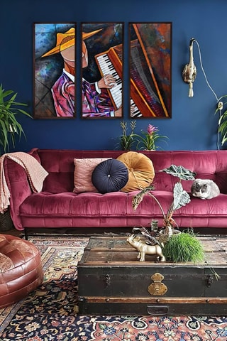 Tríptico de madera maciza - 70 x 33 cm