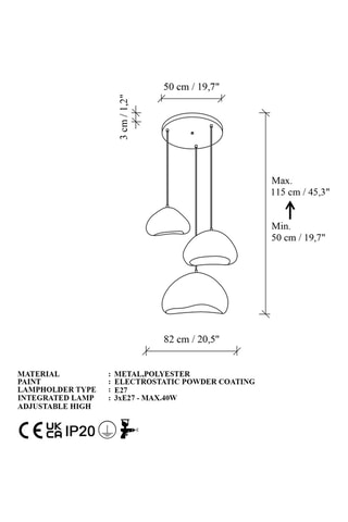 Suspension Lore - Blanc - 3 x 40 W