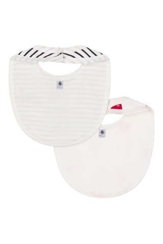 2 bavoirs - Blanc et rouge