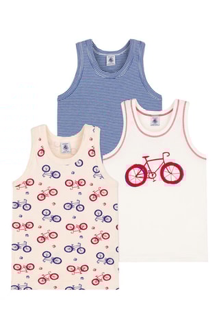 3 débardeurs - Blanc et bleu marine