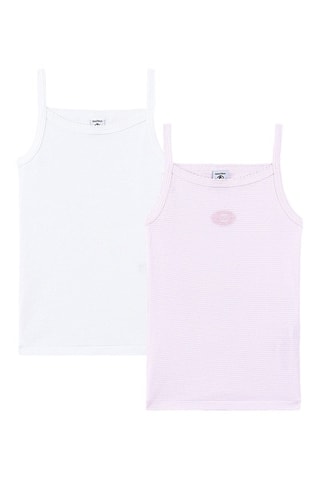 2 débardeurs - Blanc et rose