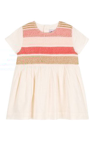 Robe à manches courtes. Beige