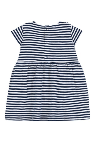 Robe à manches courtes. Bleu et blanc