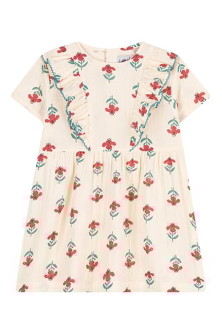 Robe à manches courtes. Ecru