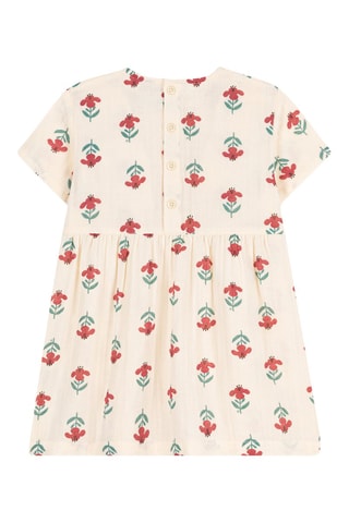 Robe à manches courtes. Ecru