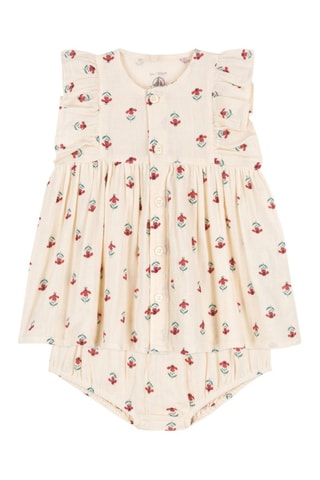 Robe et bloomer - Beige et rouge