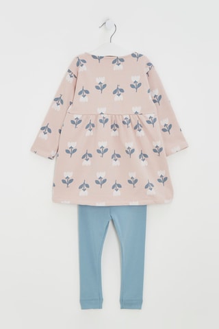 Robe et legging - Rose poudré et ciel