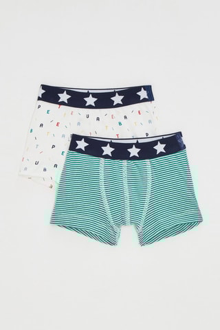 2 boxers - Blanc et vert clair