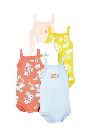 5 bodys - Jaune et blanc